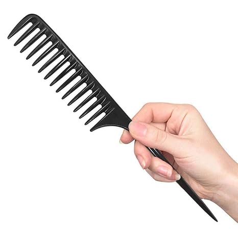 Professional Wide-Tooth Rat Tail Comb – Anti-Static Hair Sectioning and Styling Comb