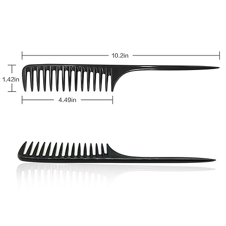 Professional Wide-Tooth Rat Tail Comb – Anti-Static Hair Sectioning and Styling Comb