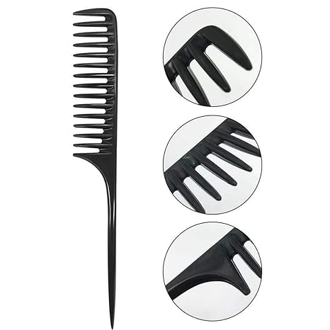 Professional Wide-Tooth Rat Tail Comb – Anti-Static Hair Sectioning and Styling Comb